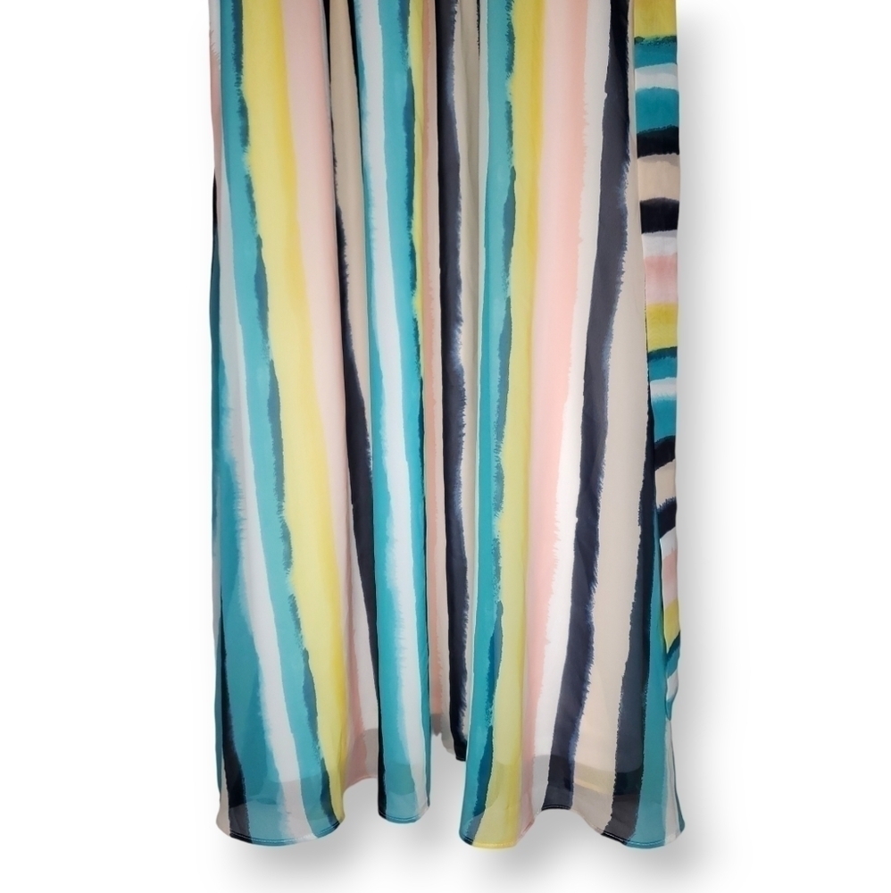 Lane Bryant Multi Color Stripe Surplice Midi Dress Plus Size 22/24 - Picture 4 of 11